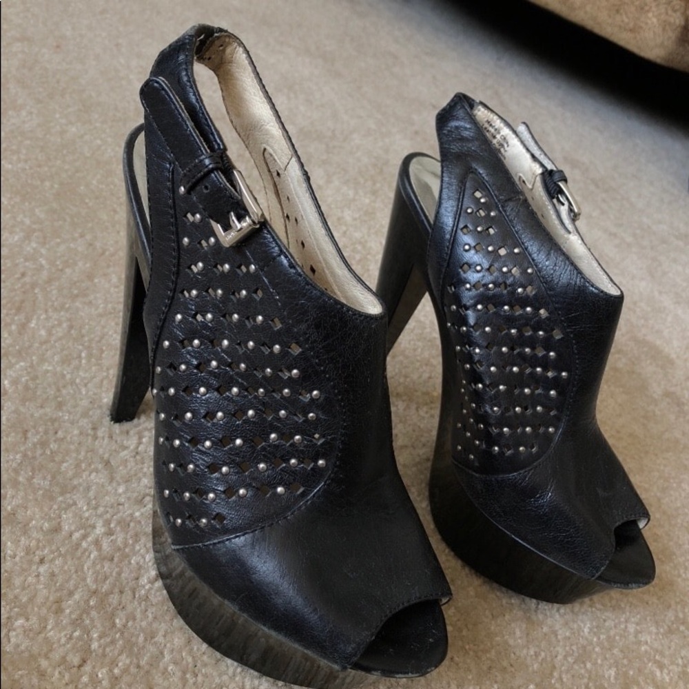 Black studded heels